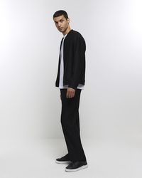 River Island - Tapered Fit Plisse Smart Trousers - Lyst