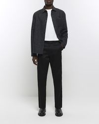 River Island - Black Slim Straight Fit Smart Trousers - Lyst