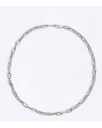 River Island - Colour Oval Chain Link Necklace - Lyst
