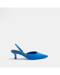 River Island - Blue Sling Back Court Shoes - Lyst