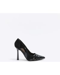 River Island - Wide Fit Mesh Pointed Court Shoes - Lyst
