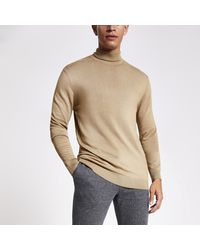 River Island - Roll Neck Knitted Jumper - Lyst