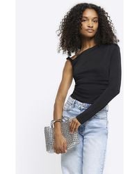 River Island - Ruched One Shoulder Blouse - Lyst