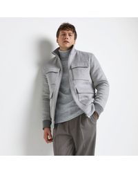 river island iridescent puffer jacket with funnel neck in oil slick