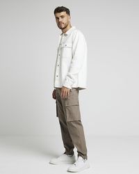River Island - Stone Cargo Trousers - Lyst