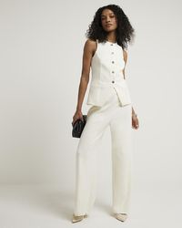 River Island - Stitched Wide Leg Trousers - Lyst