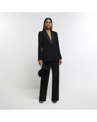 River Island - Straight Smart Trousers - Lyst