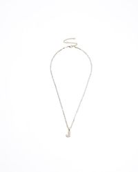 River Island - Gold J Initial Necklace - Lyst