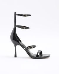 River Island - Patent Strap Heeled Sandals - Lyst