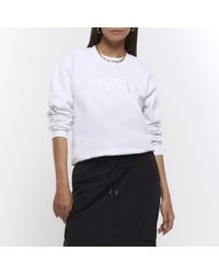 River Island - White Embroidered Sweatshirt - Lyst