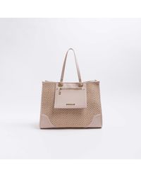 River Island - Pink Weave Shopper Bag - Lyst