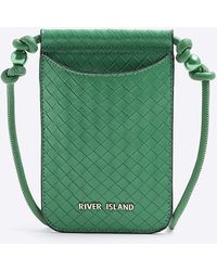 River Island - Weave Phone Cross Body Bag - Lyst