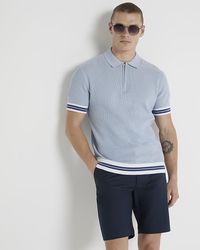 River Island - Knitted Polo Shirt - Lyst
