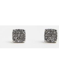 River Island - Silver Colour Square Stud Earrings - Lyst