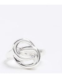 River Island - Silver Colour Knot Ring - Lyst