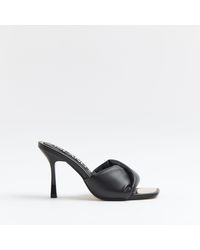 River Island Black Knot Front Heeled Mules