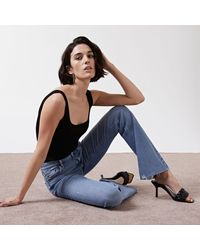 River Island Blue Mid Rise Flare Jean