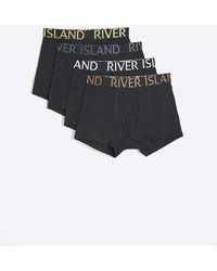 River Island - 4pk Ri Cotton Stretch Trunks - Lyst