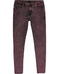 River Island Purple Acid Wash Ollie Spray On Jeans