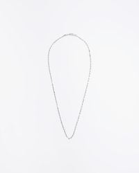 River Island - Silver Colour Thin Chain Necklace - Lyst