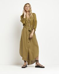 Khaki Shirtdress for Women - Up to 44% off | Lyst