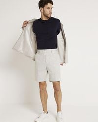 River Island - Grey Slim Fit Texture Shorts - Lyst