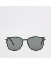 River Island - Green Navigator Sunglasses - Lyst