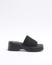 River Island - Knit Flatform Sandals - Lyst