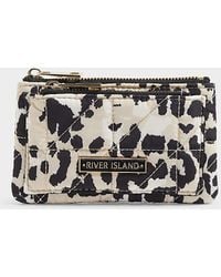 River Island - Leopard Print Quilted Pouch Purse - Lyst