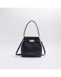 River Island - Weave Embroidered Bucket Cross Body Bag - Lyst