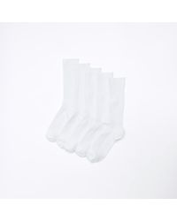 River Island - Multipack Of 5 Rib Ankle Socks - Lyst