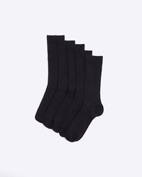 River Island - 10pk Black Ribbed Socks - Lyst