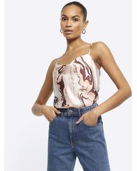 River Island - Marble Print Cami Top - Lyst
