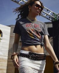River Island - Grey Graphic Print Acdc T-shirt - Lyst