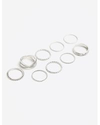 River Island - Silver Band Rings Multipack - Lyst