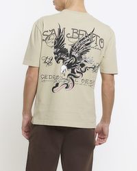 River Island - Eagle Graphic T-shirt - Lyst