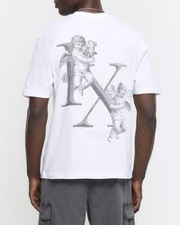 River Island - White Regular Fit Cherub Graphic T-shirt - Lyst