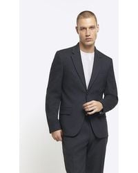 River Island - Grey Slim Fit Suit Jacket - Lyst