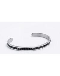 River Island - Stainless Steel Cuff Bracelet - Lyst