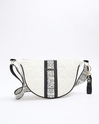 River Island - Cream Webbing Quilted Cross Body Bag - Lyst