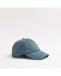 River Island - Green Washed Ri Embroidered Twill Cap - Lyst