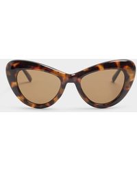 River Island - Tortoise Curved Cateye Sunglasses - Lyst