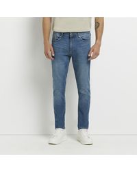 River Island - Blue Skinny Fit Jeans - Lyst