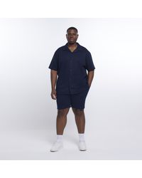 River Island - Big & Tall Slim Fit Plisse Shorts - Lyst