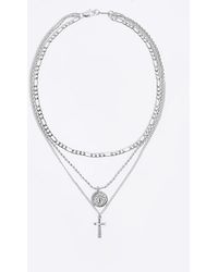 River Island - Colour Coin Multirow Necklace - Lyst
