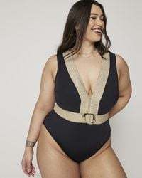 River Island - Plunge Swimsuit - Lyst