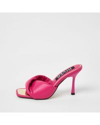 River Island Pink Knot Front Heeled Mules