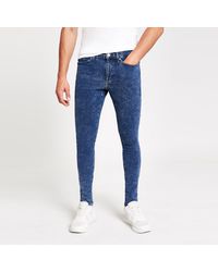 River Island Mid Blue Acid Wash Ollie Spray On Jeans