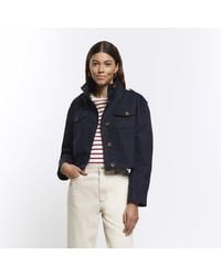 River Island - Crop Trench Jacket - Lyst