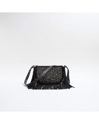 River Island - Leather Studded Cross Body Bag - Lyst
